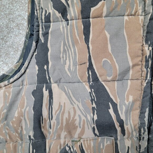 Vtg 70s Neet Insulated Camouflage Outdoors Camo Zip Hunting Vest USA Made L‎ - Picture 7 of 9